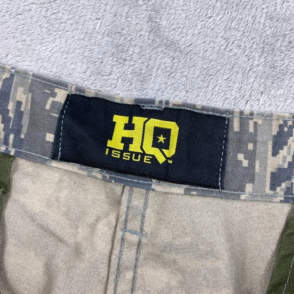 HQ Issue Cargo Shorts Mens 31-35 Camo Digital Tiger Stripe Hiking Outdoor Casual